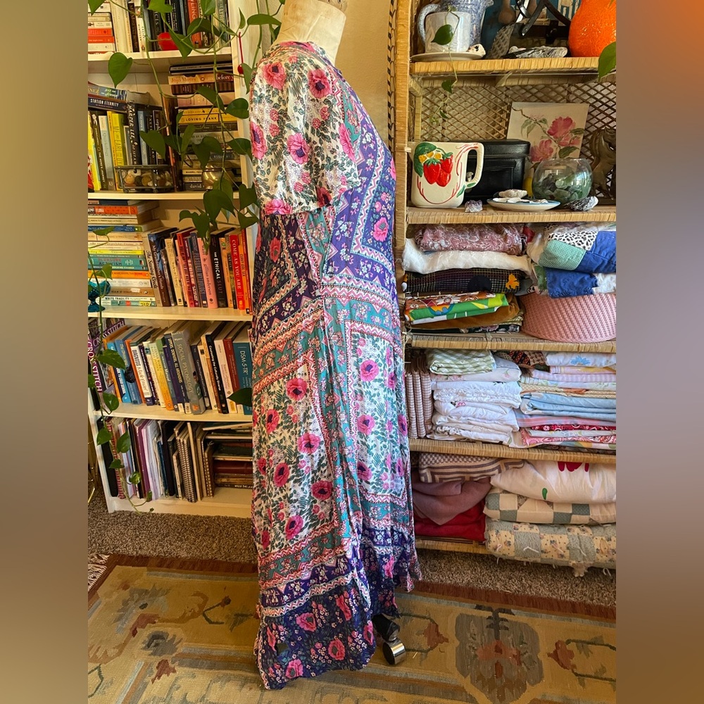 Vintage 70s India Cotton Maxi Dress - Picture 7 of 10